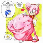  abdominal_bulge after_vore amy_rose anthro belly big_belly dialogue female female_pred group hi_res killboo male male/female miles_prower oral_vore same_size_vore sega sonic_the_hedgehog sonic_the_hedgehog_(series) speech_bubble trio vore 
