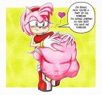  abdominal_bulge after_vore amy_rose anthro belly big_belly dialogue digestion female female_pred group killboo male male/female miles_prower oral_vore same_size_vore sega sonic_the_hedgehog sonic_the_hedgehog_(series) speech_bubble trio vore 
