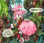  abdominal_bulge after_vore amy_rose anthro belly big_belly burping dialogue duo female female_pred hi_res jungle killboo male male/female oral_vore same_size_vore sega sonic_the_hedgehog sonic_the_hedgehog_(series) speech_bubble vore 