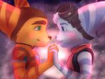  anthro blep chiterra_(artist) clasped_hands duo female fur hi_res husband_and_wife male male/female married_couple ratchet ratchet_and_clank rivet_(ratchet_and_clank) romantic romantic_ambiance romantic_couple sony_corporation sony_interactive_entertainment story story_in_description striped_body striped_fur stripes tongue tongue_out video_games 