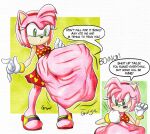  abdominal_bulge after_vore amy_rose anthro belly big_belly dialogue duo female female_pred hi_res killboo male male/female miles_prower oral_vore same_size_vore sega sonic_the_hedgehog_(series) speech_bubble vore 