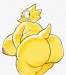  alphys anthro areola big_breasts big_butt breasts butt eyewear female glasses hi_res huge_breasts huge_butt lizard looking_back nipples nondelismell nude orange_areola orange_nipples reptile scalie side_boob solo thick_thighs undertale_(series) wide_hips yellow_body 