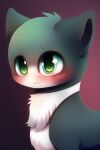  11921&#039;21315 2022 ambiguous_gender blush blush_lines blushing_profusely colored cute_expression cute_eyes digital_drawing_(artwork) digital_media_(artwork) feral fluffy fur green_eyes looking_at_viewer mammal pure simple_background smile solo solo_focus unknown_species white_body white_fur 