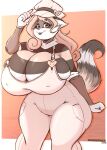  absurd_res anthro big_breasts breasts cleavage clothed clothing domestic_cat felid feline felis female hair hi_res huge_breasts mammal nipple_outline pink_hair saasmimz solo thick_thighs 