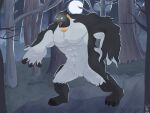  abs anthro avian beak ben_the_penguin biceps big_muscles bird feathers glowing glowing_eyes hi_res huge_muscles king_penguin male muscular muscular_anthro muscular_male pecs penguin solo teeth_showing were wereavian 