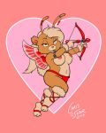  anthro aphrodisiac armband arrow_(weapon) bottomwear bow_(weapon) breasts caramel_foozle chris_sutor clothed clothing cosplay cupid female flying footwear foozle holidays jewelry loincloth nipples ranged_weapon sandals solo suggestive_look topless topless_female valentine&#039;s_day weapon wings 