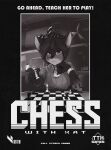  anthro board_game canid canine chess english_text felid feline female greyscale hi_res hybrid kathrin_vaughan keidran mammal markings monochrome solo spots spotted_markings text twokinds webcomic yttrium_(artist) 