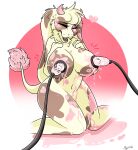  &lt;3 2019 anthro areola big_breasts biped bodily_fluids bovid bovine breasts cattle eyes_closed female flavored_milk hair hand_on_breast hi_res horn huge_breasts hybrid kneeling lactating lagomorph leporid looking_pleasured machine mammal milk milking_machine navel nipples nude nymii open_mouth pink_horn pink_lactation pollie_(leathcheann) rabbit signature solo strawberry_milk tail_tuft tuft unusual_bodily_fluids unusual_lactation 