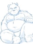  2022 anthro asian_clothing belly clothing east_asian_clothing fundoshi hi_res humanoid_hands japanese_clothing juuichi_mikazuki kemono male mammal moobs morenatsu navel nipples overweight overweight_male sitting sketch solo underwear ursid video_games visual_novel zuboboz 