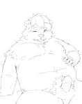  2022 anthro belly genitals gus_(stardew_valley) hi_res humanoid_genitalia humanoid_hands humanoid_penis kemono madlion_0312 male mammal moobs navel nipples one_eye_closed overweight overweight_male penis sketch solo stardew_valley tongue tongue_out ursid 