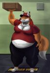  anthro belly big_breasts big_butt breasts butt canid canine delivery_(commerce) female food_delivery fox hi_res mammal osiol overweight overweight_anthro overweight_female pizza_delivery solo 