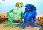  absurd_res ajar_(sahara) anthro clothed clothed/nude clothing duo ejaculation eye_contact feet gary_(sahara) hands-free hi_res looking_at_another male male/male nude reptile sahara_(movie) scalie sitting snake weso 