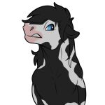  2022 black_body blue_eyes equid equine horse mammal mane symrea tagme telegram_sticker 