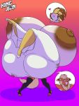  &lt;3 absurd_res anthro big_breasts big_butt breasts brown_nipples butt carrying_partner claws clothed clothing crossgender duo eating eeveelution female flareon flarita flarito fully_clothed generation_1_pokemon hi_res huge_breasts huge_butt hyper hyper_breasts hyper_butt hyper_nipples kingjion male nintendo nipples partially_clothed_anthro pokemon pokemon_(species) sandpancake sandslash size_difference video_games 