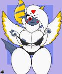  &lt;3 absol absurd_res anthro areola areola_slip big_breasts big_horn bikini blue_areola bra breasts character_request clothing fan_character female fur generation_3_pokemon hair hi_res horn huge_breasts mega_absol mega_evolution neck_tuft nintendo panties pokemon pokemon_(species) raccoonuki red_eyes smile solo swimwear thick_thighs tuft underwear video_games white_body white_fur white_hair white_wings wings 
