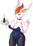  absurd_res anthro big_breasts breasts cinderace clothed clothing female generation_8_pokemon hi_res looking_at_viewer nintendo pokemon pokemon_(species) simple_background solo son2j video_games white_background white_body 
