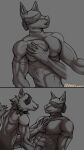  abs absurd_res ankhwav anthro anubian_jackal anubis athletic barazoku blindfold breasts canid canine canis deity duo egyptian egyptian_mythology hi_res jackal male male/male mammal meme middle_eastern_mythology muscular muscular_male mythology solo surprise wolf 