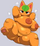  &lt;3_pupils animal_crossing anthro areola big_breasts black_eyes bodily_fluids breasts domestic_cat felid feline felis female food food_creature genitals hands_behind_head hi_res huge_breasts huge_thighs lactating looking_at_viewer mammal navel nintendo nipples nude orange_areola orange_body orange_nipples overweight overweight_anthro overweight_female pururing pussy smile solo tangy_(animal_crossing) thick_thighs unusual_bodily_fluids unusual_lactation video_games 