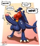  abs absurd_res balls big_balls big_breasts big_muscles big_penis blue_body blue_skin bodily_fluids breasts dialogue dominant english_text erection fish garchomp generation_4_pokemon genital_fluids genitals hi_res huge_balls huge_breasts huge_muscles huge_penis humanoid hyper hyper_balls hyper_genitalia hyper_penis intersex looking_at_viewer marine muscular nintendo penis pokemon pokemon_(species) precum shark solo speech_bubble spikes teeth text tohilewd vein veiny_penis video_games 