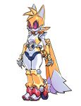  2_tails absurd_res anthro badnik blade_tail handles hi_res machine metal_tails multi_tail red_eyes robot sega solo sonic_the_hedgehog_(series) sparkydb standing white_body yellow_body 