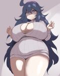  1girl @_@ absurdres ahoge alternate_breast_size artyom breasts cleavage curvy hairband hex_maniac_(pokemon) highres large_breasts messy_hair plump pokemon pokemon_(game) pokemon_xy purple_hairband solo 