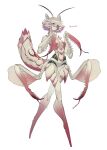  absurd_res animal_humanoid antennae_(anatomy) arthropod arthropod_abdomen arthropod_humanoid better_version_at_source compound_eyes featureless_crotch female flower_mantis hair hi_res humanoid insect insect_humanoid mantis multi_arm multi_eye multi_limb nude orchid_mantis pink_eyes ruko220 simple_background small_waist solo white_background white_hair 