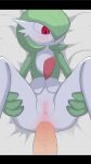 anal anal_penetration animated anthro anus bed bedroom blush bodily_fluids breasts butt duo everstone_(artist) female furniture gardevoir generation_3_pokemon genitals green_hair hair human human_on_anthro interspecies leg_grab lying male male/female mammal nintendo open_mouth penetration penis pokemon pokemon_(species) pokephilia pussy red_eyes sweat tongue vein veiny_penis video_games 