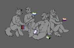  2022 andromorph anthro balls banan_zielony_(dudelinooo) barefoot beard body_hair canid canine chest_hair chruscik_(dudelinooo) clitoris collar cynamon_(dudelinooo) demiromantic_pride_colors digital_media_(artwork) eyebrows facial_hair feet felid flag foreskin fox genitals goatee gofer_(dudelinooo) grey_body greyscale grin group hair hi_res holding_flag holding_object hyaenid intersex lgbt_pride looking_at_another male mammal monochrome nonbinary_pride_colors nude nudelinooo open_mouth pantherine penis polyamory_pride_colors pride_colors pubes pussy sitting sketch smile snow_leopard spotted_hyena tail_tuft talking_to_another transgender_pride_colors tuft vincian_pride_colors 
