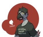  avian chocobo clothing eyewear final_fantasy glasses male shirt simple_background sketch solo square_enix t-shirt topwear video_games 