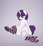  /mlp/ 4chan big_butt butt clothing equid equine eyeliner female footwear goth hair hasbro hi_res hooves horn horse jessijinx leaning leaning_back legwear makeup mammal mane mascara messy_hair my_little_pony navel neet pale_fur pink_eyes pony purple_hair simple_background sitting socks solo spreading stare thick_thighs thigh_highs tired tired_eyes unicorn 