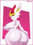  absurd_res anthro areola big_breasts big_butt breasts butt cinderace female generation_8_pokemon hi_res huge_butt looking_at_viewer looking_back looking_back_at_viewer negullust nintendo pokemon pokemon_(species) solo video_games 