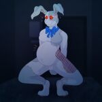  anthro bow_accessory clothing costume female five_nights_at_freddy&#039;s five_nights_at_freddy&#039;s:_security_breach hi_res lagomorph leporid mammal missingphd navel_outline pinup pose pregnant pregnant_female rabbit rapid_pregnancy scottgames solo vanny_(fnaf) video_games 