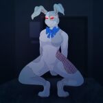  anthro bow_accessory clothing costume female five_nights_at_freddy&#039;s five_nights_at_freddy&#039;s:_security_breach glowing glowing_eyes hi_res lagomorph leporid mammal missingphd pinup pose rabbit red_eyes scottgames solo vanny vanny_(fnaf) video_games 