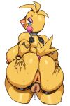  animatronic anus areola avian big_breasts big_butt bird blue_eyes bodily_fluids breasts butt chicken female five_nights_at_freddy&#039;s five_nights_at_freddy&#039;s_2 galliform gallus_(genus) genitals hi_res lightsource machine nipples phasianid pussy robot scottgames solo spread_butt spreading sweat toy_chica_(fnaf) video_games 