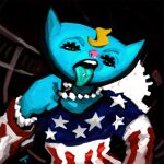  anthro chain_necklace cycadaacolyte domestic_cat felid feline felis female jewelry katy_kat mammal necklace piercing punk speedpaint stars_and_stripes tongue tongue_out tongue_piercing united_states_of_america 