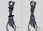  above_head anthro avian beak bird black_body black_feathers black_hair c0pycat_(artist) edit feathers female flat_chested fox_of_tacs hair helluva_boss hi_res humanoid long_hair lookin_at_viewer nude octavia_(helluva_boss) open_mouth owl owl_demon pose redraw seductive simple_background small_waist solo solo_focus talons tongue tongue_out uncensored white_eyes 
