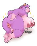  animal_crossing anthro anus areola big_breasts breasts butt butt_grab female fur genitals hand_on_butt hi_res huge_breasts mammal megan_(animal_crossing) nintendo nipples nude open_mouth purple_body purple_fur pussy schwarzfox smile solo text thick_thighs tongue tongue_out ursid video_games wide_hips 