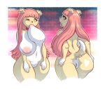  anus breasts canid canine canis domestic_dog female genitals hair hi_res inverted_nipples long_hair lucille_lilac mammal nipples onihidden pink_hair pussy razplus 