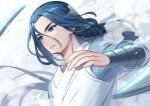  1boy ar_(rikuesuto) blue_eyes blue_hair chinese_clothes long_hair long_sleeves male_focus solo the_legend_of_luo_xiaohei very_long_hair wuxian_(the_legend_of_luoxiaohei) 