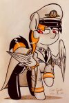  boots cdrspark clothing equid equine female feral footwear friendship_is_magic hasbro hat headgear headwear hi_res mammal military_cap military_uniform my_little_pony necktie overcoat pegasus rubber rubber_boots solo spark_apocalypse uniform wings 