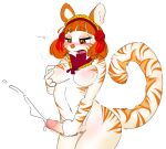  ahegao blush bodily_fluids breast_grab breasts cum cumshot ejaculation elpatrixf fan_character felid female genital_fluids genitals hand_on_breast handjob herm intersex looking_pleasured mammal masturbation pantherine penile penis sex simple_background solo tiger white_background 