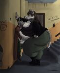  anthro asinus belly big_butt breasts butt canid canine canis dominant dominant_female donkey equid equine female hi_res male male/female mammal osiol overweight overweight_anthro overweight_female size_difference skinny_anthro skinny_male smothering stairs wolf 