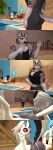  3d_(artwork) absurd_res anthro big_breasts bikini bikini_bottom bikini_thong breasts butt canid canid_demon clothed clothing demon digital_media_(artwork) female hellhound helluva_boss hi_res loona_(helluva_boss) male mammal papadragon69 swimwear topless vortex_(helluva_boss) 