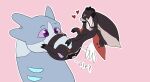  ambiguous_gender battycat blep dragon duo feral hi_res ladybug_dragon licking macro male male/ambiguous marietta_(battycat) micro micro_on_macro size_difference sparkler_(battycat) spread_wings suggestive suggestive_posing tongue tongue_out wings 