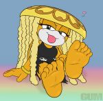  &lt;3 2022 5_toes anthro blep bracelet clothing cnidarian dress feet foot_focus gum-k hi_res humanoid_feet jellyfish jewelry marine medusozoan opal_the_jellyfish orange_body orange_skin sega sitting soles sonic_the_hedgehog_(comics) sonic_the_hedgehog_(series) toes tongue tongue_out 