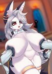  alipse annoyed anthro bicolored_fur big_breasts breasts canid canid_demon demon female group hair hellhound helluva_boss hi_res huge_breasts jewelry long_hair loona_(helluva_boss) male mammal open_mouth silver_hair tassels trio white_eyes wide_hips 