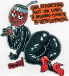  &lt;3 2020 anthro beverage big_breasts breasts butt coca-cola container_on_head female for_a_head humanoid lying mate_(beverage) not_furry on_side parasitedeath solo spanish_text tagme text thick_thighs translated 
