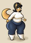  anthro belly clothing domestic_cat felid feline felis female flabby_arms full-length_portrait huge_thighs kitty_katswell mammal nickelodeon overweight overweight_female portrait solo standing sweater syrupsunset t.u.f.f._puppy thick_thighs tight_clothing topwear 
