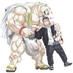  &lt;3 abs anthro arm_scar asian_clothing big_bulge big_muscles big_penis bottomwear bulge chan_kiti_chan_(artist) clothed clothing east_asian_clothing eye_scar facial_scar family father father_and_child father_and_son footwear fundoshi fundoshi_only fur genitals group hand_on_shoulder hi_res holding_another holding_child human human_on_anthro interspecies jacket jacket_on_shoulders japanese_clothing jewelry larger_anthro larger_male leg_scar male male/male mammal muscular muscular_anthro muscular_male necklace nipples open_mouth pants parent parent_and_child pecs penis polar_bear pubes pubes_exposed romantic romantic_couple sandals scar shirt shirtless shoes size_difference smaller_human smaller_male son topwear translucent translucent_clothing trio underwear underwear_only ursid ursine white_body white_fur 