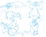  2021 3_toes 4_fingers angry anthro biped brok_the_investigator domestic_cat feet felid feline felis fingers graff_filsh hi_res lying mammal multiple_poses pose sketch sobieniak solo toes video_games 